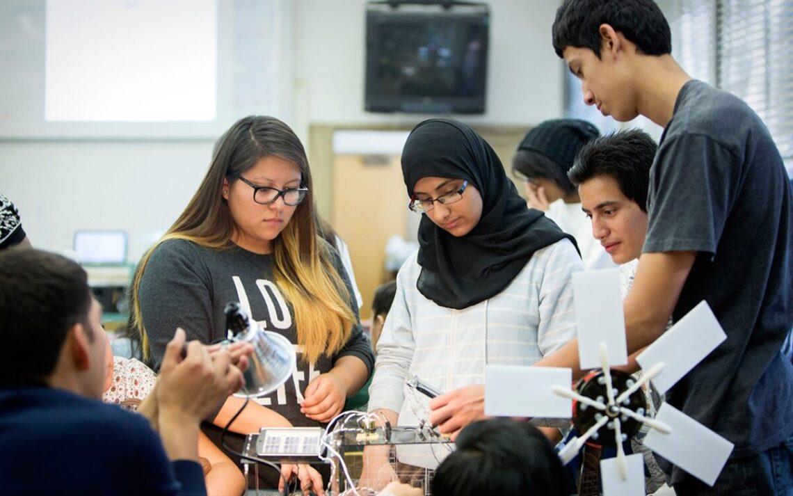 a muslim engineer student learning